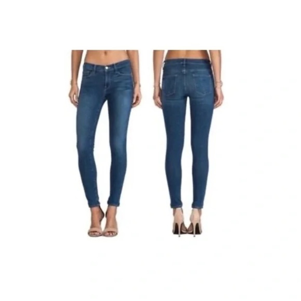 Frame Denim Le Skinny de Jeanne‎ in Rivercrest Women's Dark Blue Skinny Jeans 26